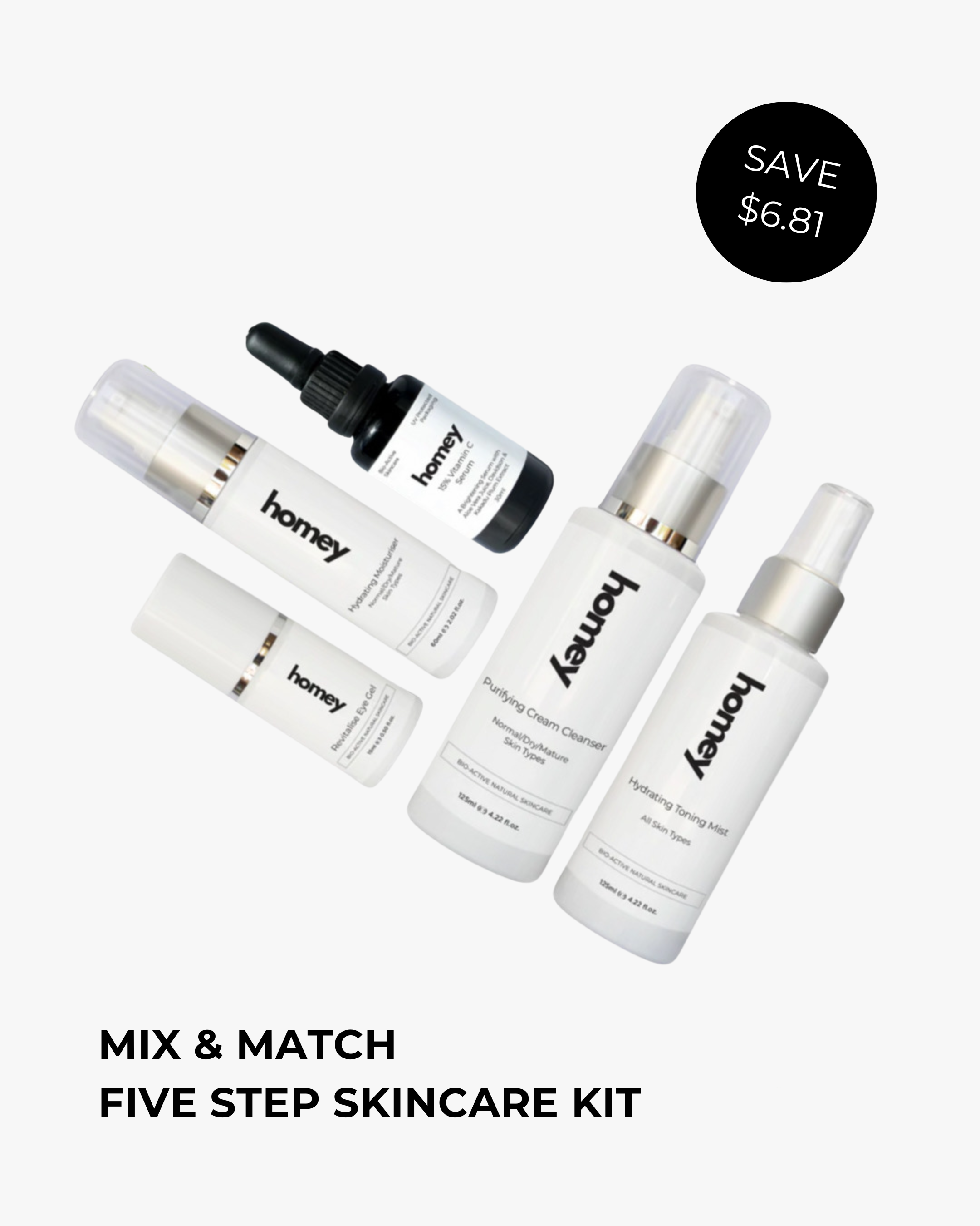 Personalised Five Step Skincare Kit